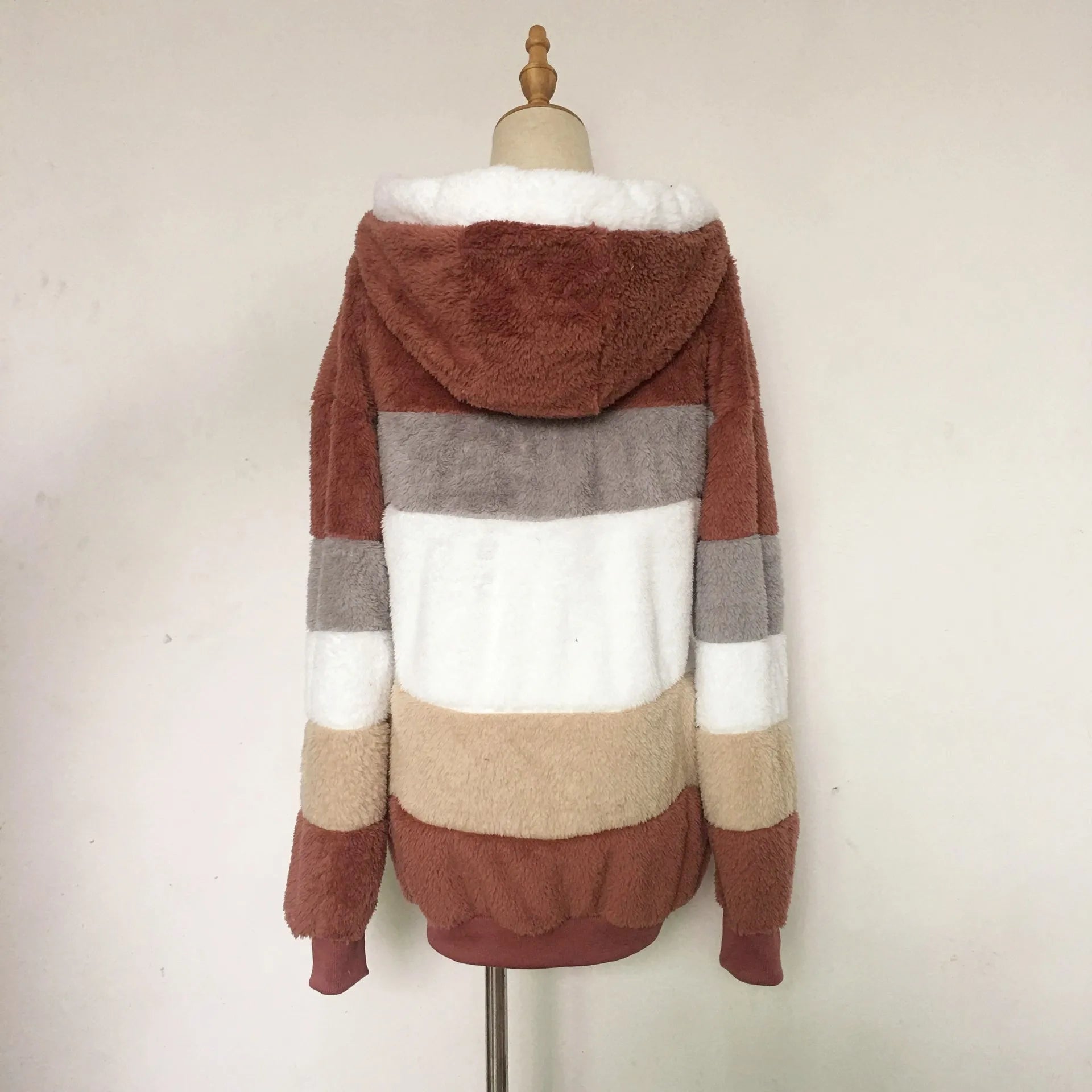 Veste surdimensionnée pour femmes, nouvelle collection automne-hiver 2023, chaud, peluche, poche, capuche, Streetwear, ample, manteau d'extérieur pour dames, Roupas Feminina