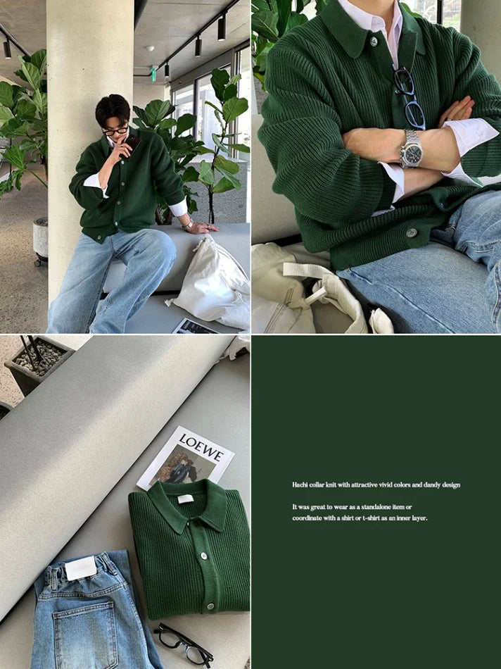 Coréen Streetwear pull zippé Cardigan hommes