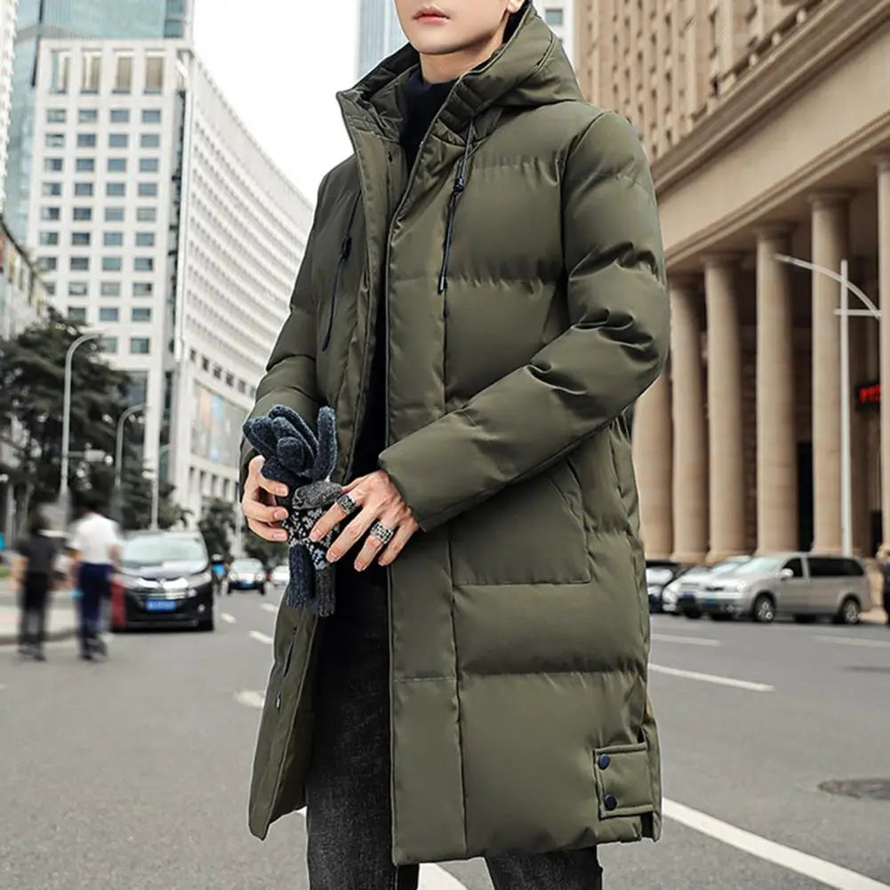 Manteau en duvet à capuche pour hommes