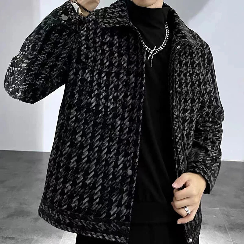 Veste à motifs en tweed pour hommes