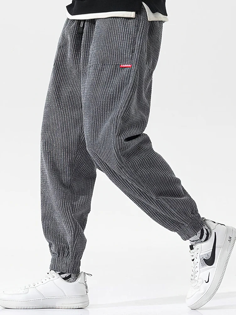 Baggy velours côtelé survêtement pantalon hommes Tech polaire pantalons de survêtement homme automne hiver décontracté sarouel mâle Sport pantalon thermique