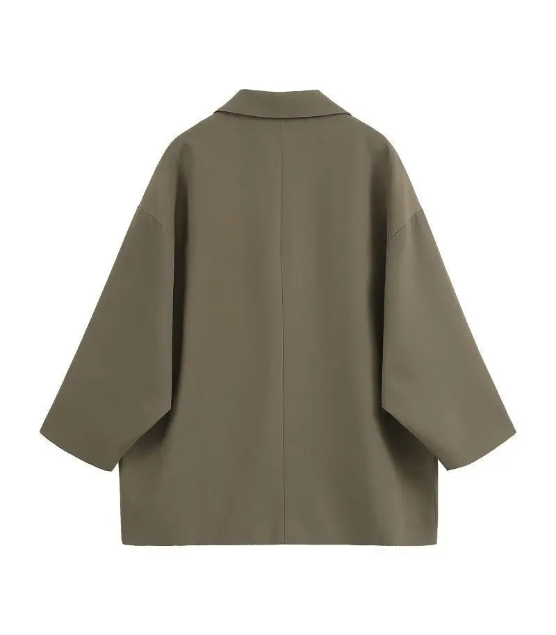 Blazer surdimensionné pour femmes, costume Chic noir