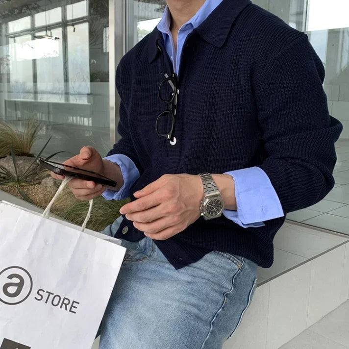 Coréen Streetwear pull zippé Cardigan hommes