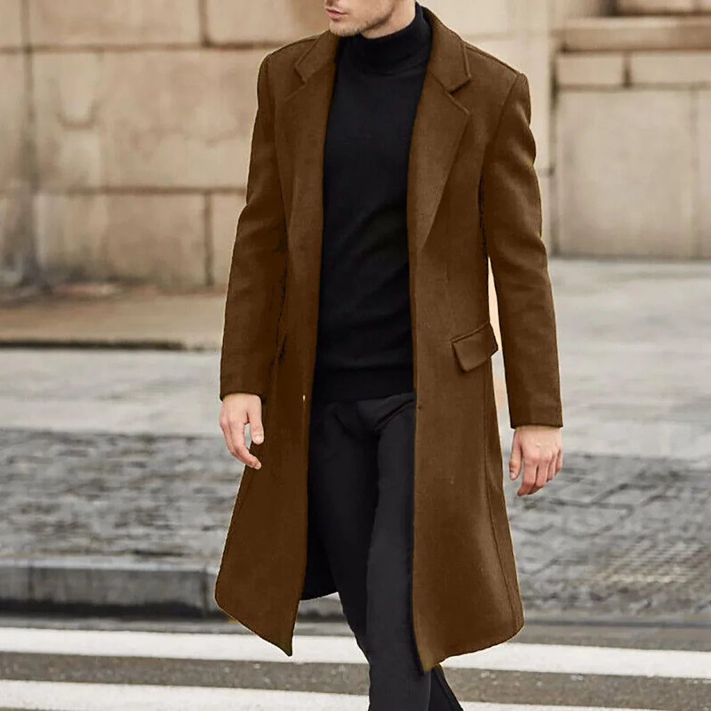 Automne hiver Long manteau mâle