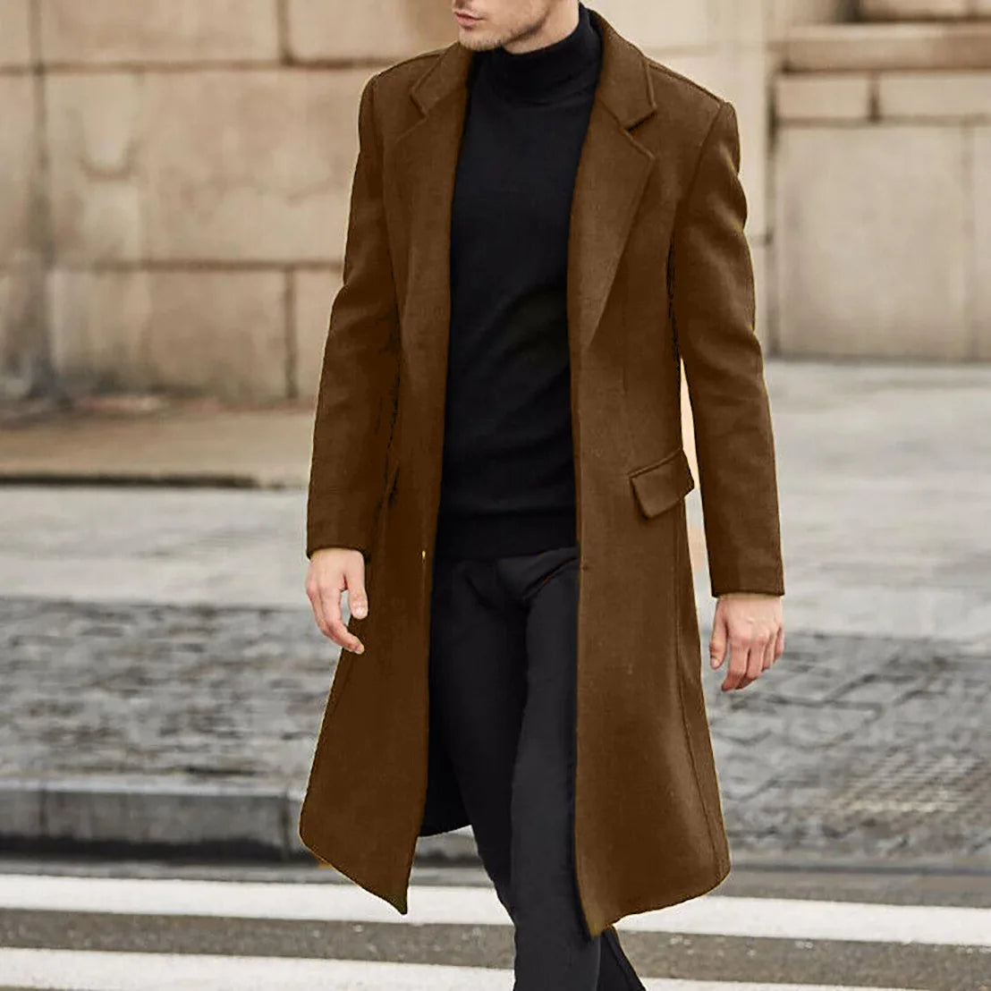 Automne hiver Long manteau mâle