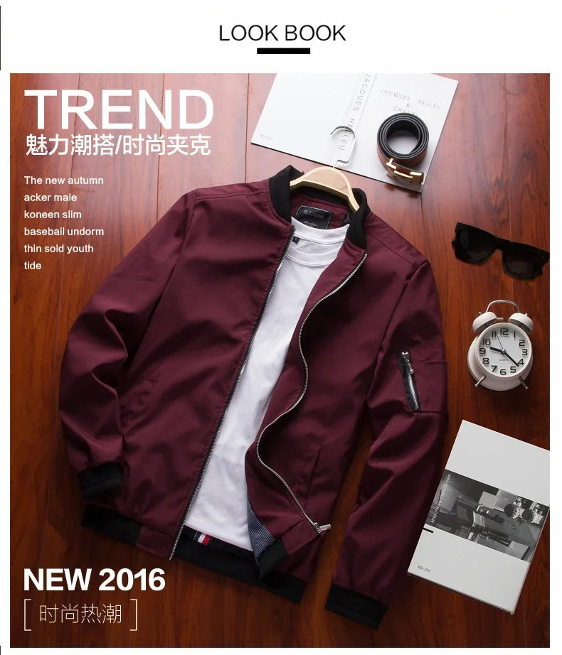 Blouson aviateur à manches longues pour hommes