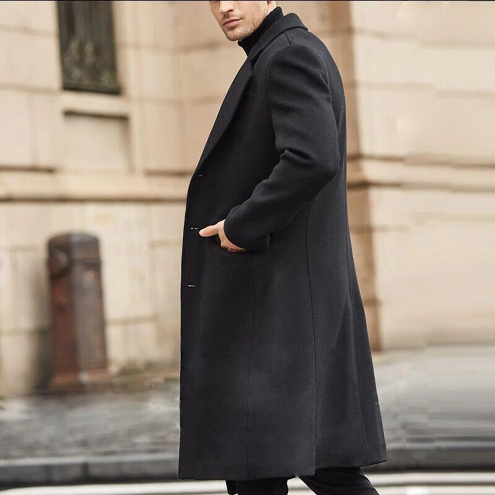 Automne hiver Long manteau mâle