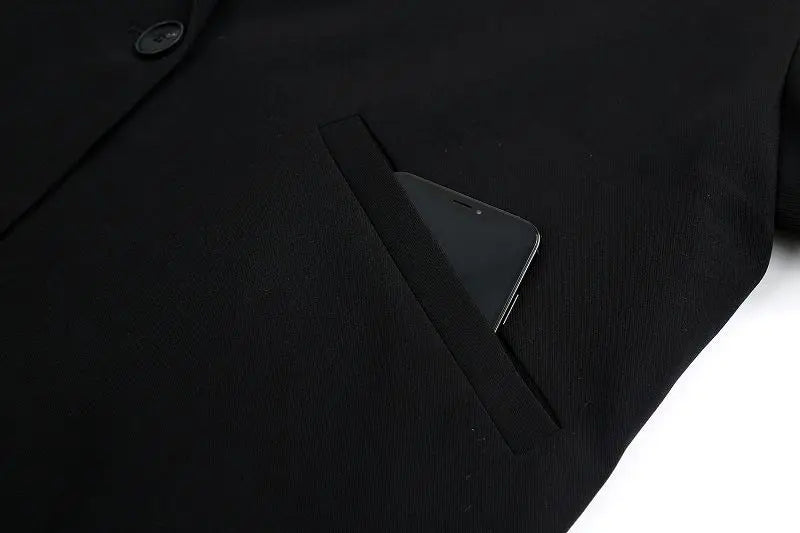 Blazer surdimensionné pour femmes, costume Chic noir