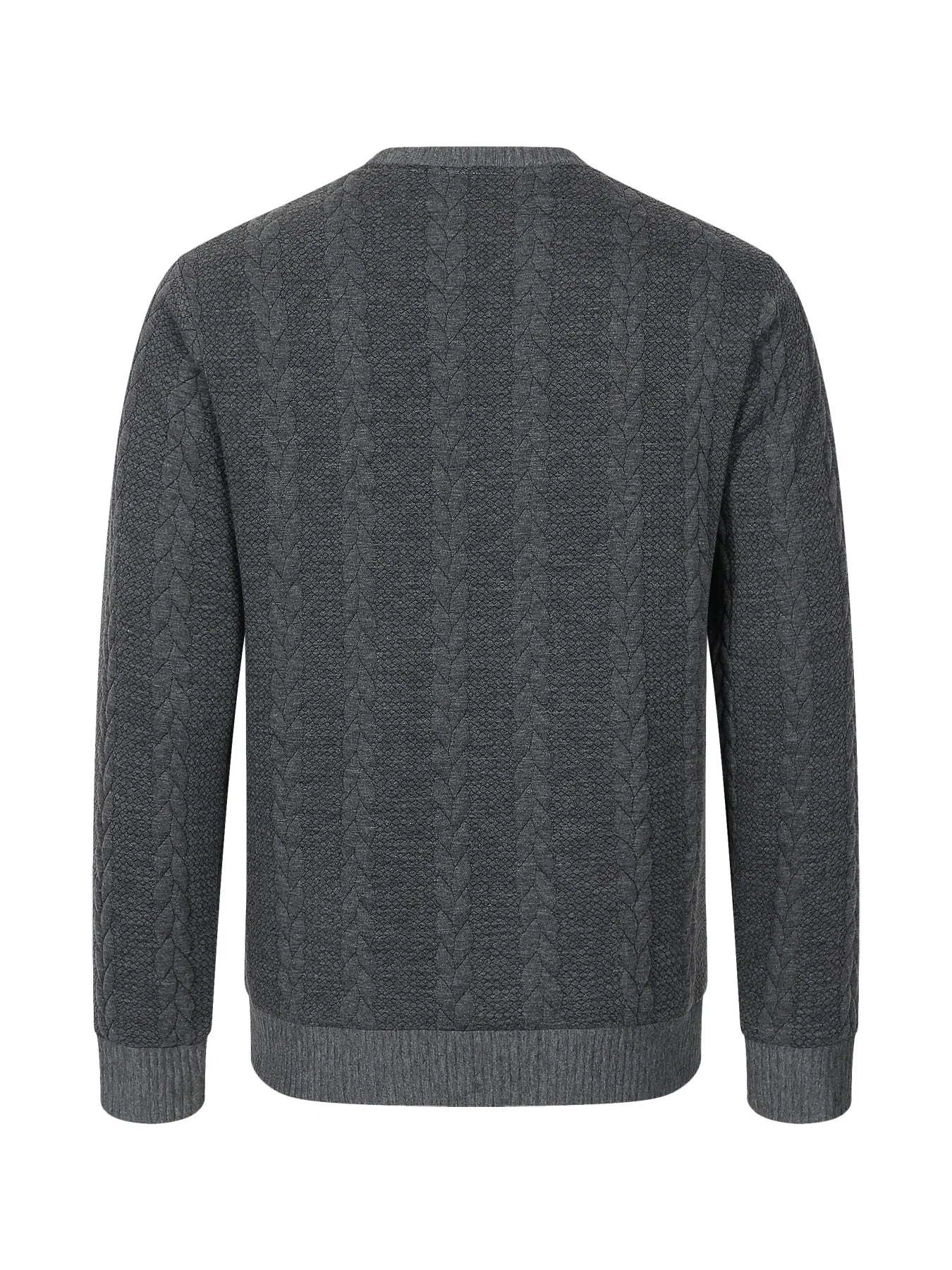 Autumn men's new round neck jacquard checkered high-end