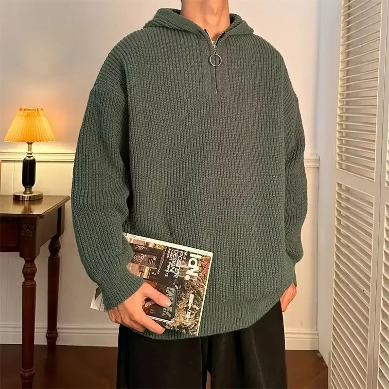 Pull tricoté à col en v pour hommes