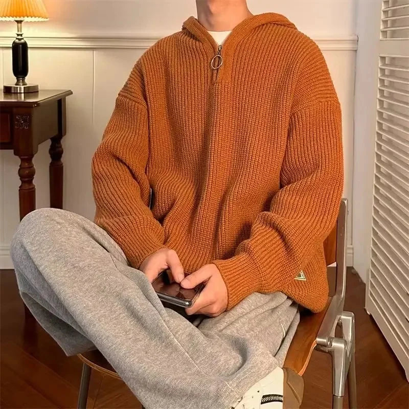 Pull tricoté à col en v pour hommes