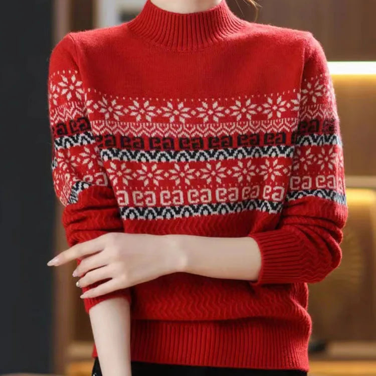 new style jacquard pullover sweater for women,
