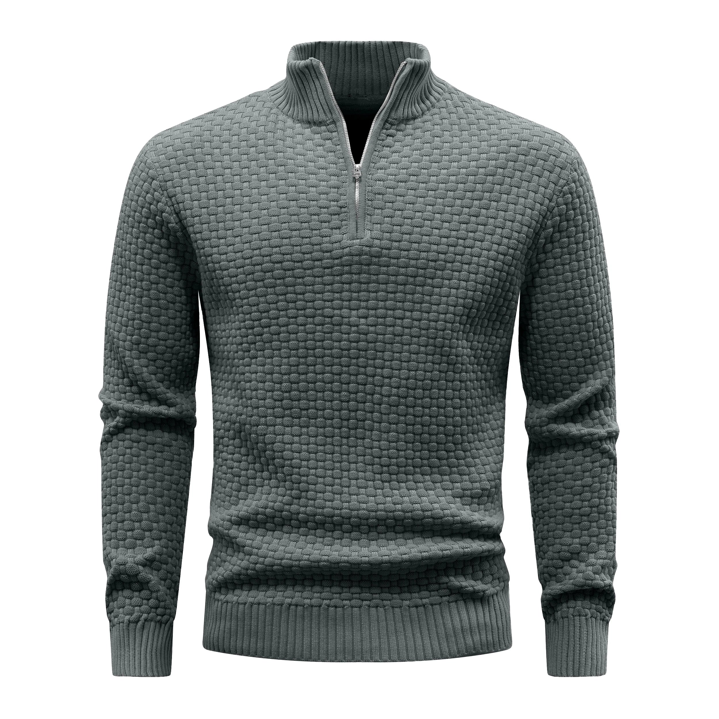 Pull chaud à fermeture éclair pour homme