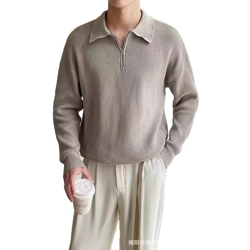 Pull tricoté à col ras du cou pour homme