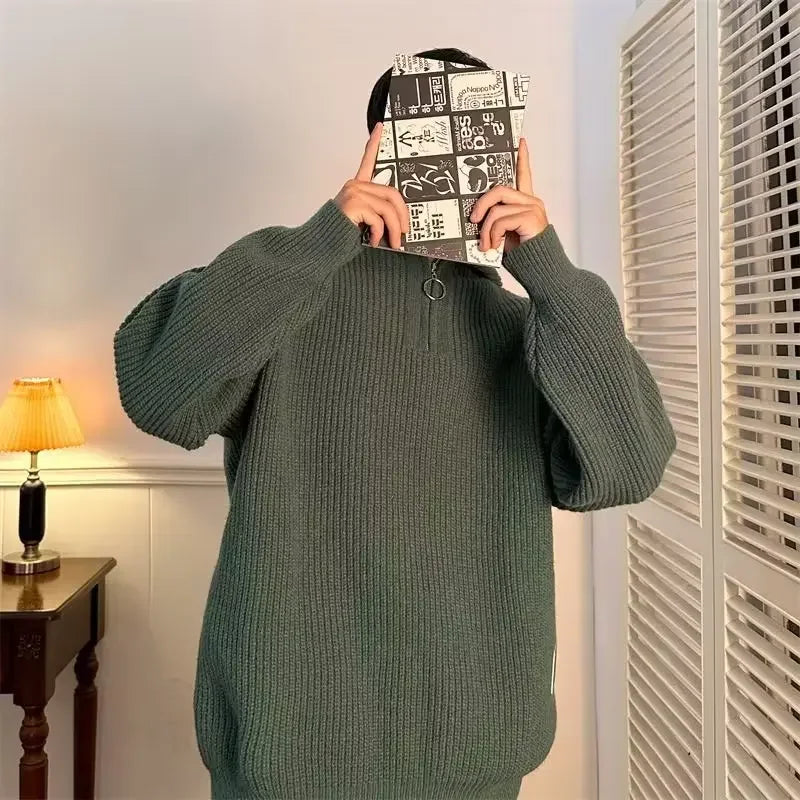 Pull tricoté à col en v pour hommes