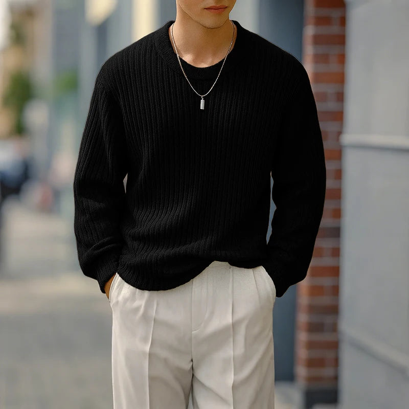 INCERUN hommes pull couleur unie tricoté