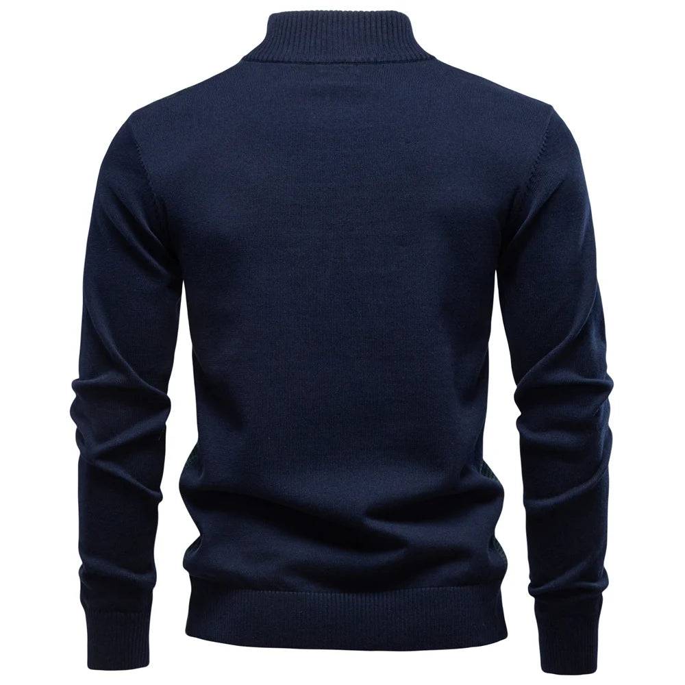 AIOPESON hommes rayé pull couleur unie