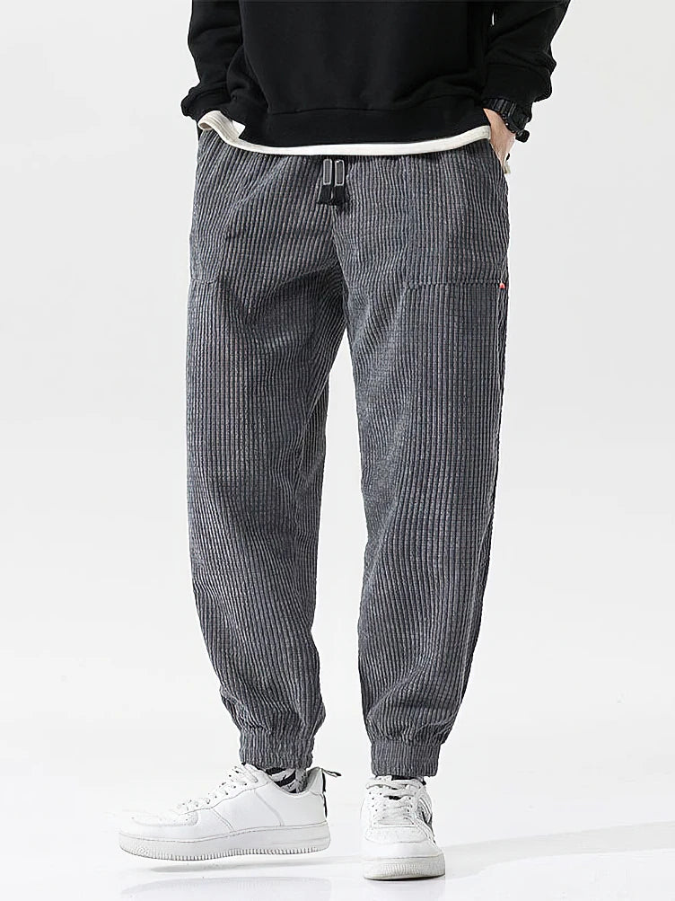 Baggy velours côtelé survêtement pantalon hommes Tech polaire pantalons de survêtement homme automne hiver décontracté sarouel mâle Sport pantalon thermique