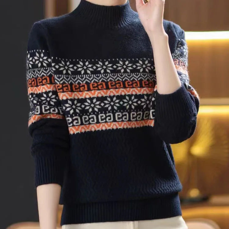 new style jacquard pullover sweater for women,