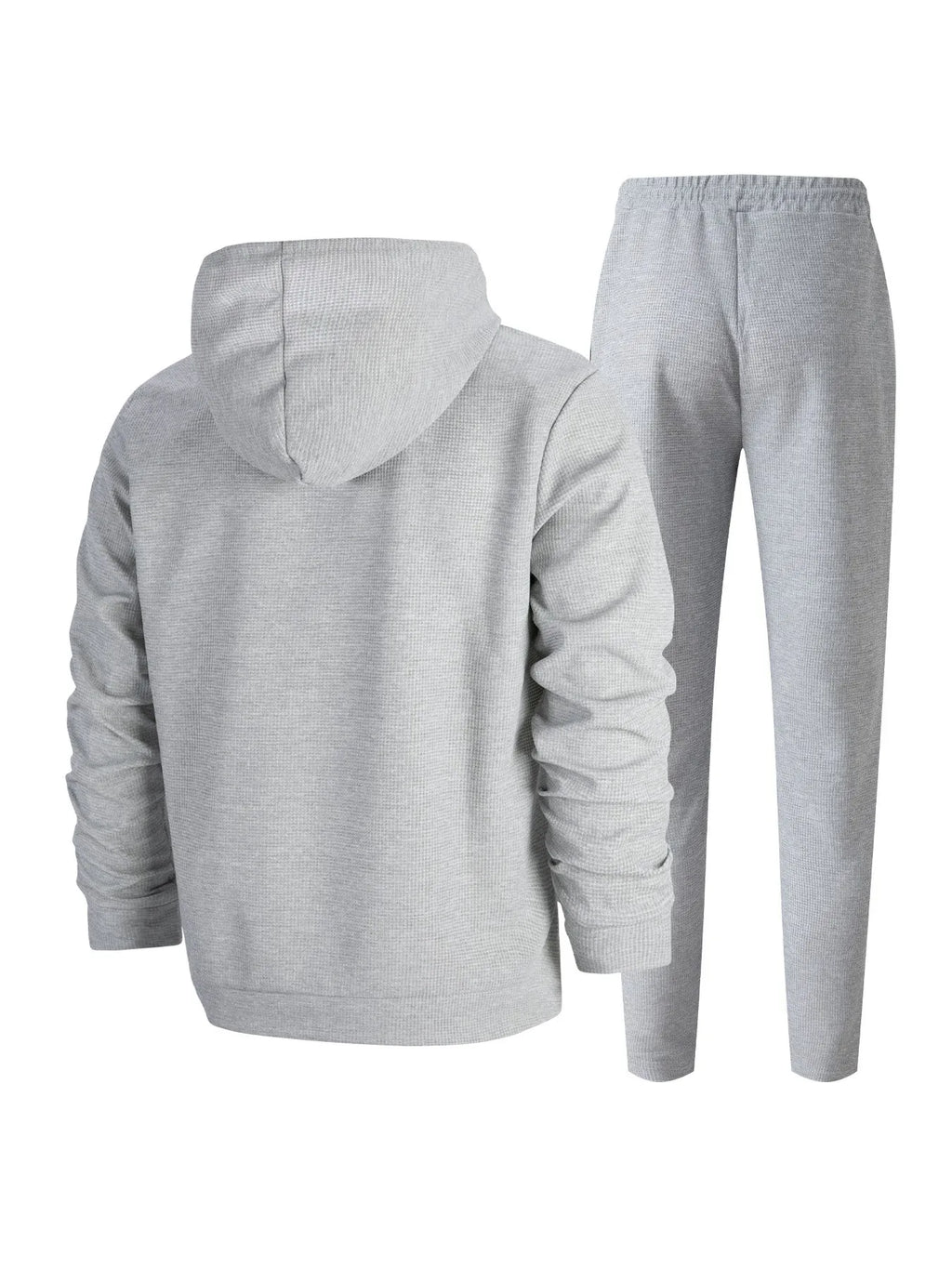 Ensemble pull et pantalon à manches longues pour hommes, gaufré, couleur unie, à capuche, demi-zip, cordon de serrage, nouvelle collection automne