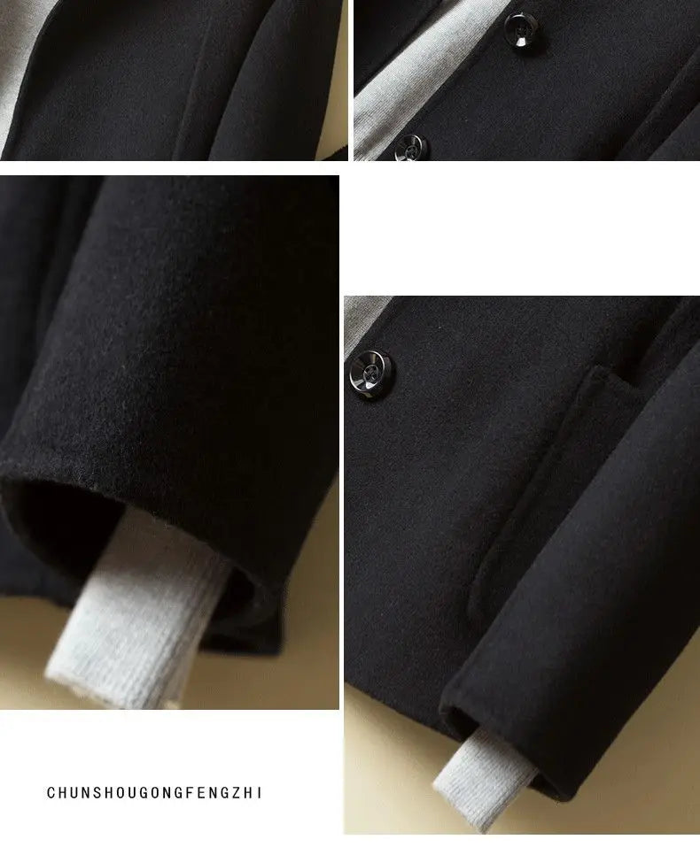 Manteau en laine femme court automne hiver polyvalent décontracté Petite