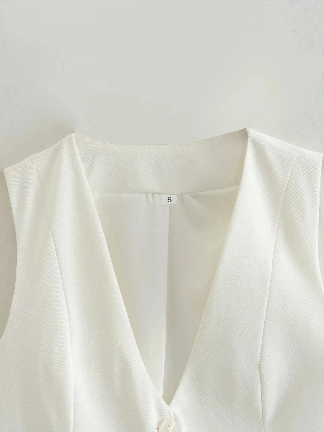 TRAFZA-Gilet Court pour Femme, Col en V, Simple Boutonnage, Vintage, Streetwear Décontracté, Haut Chic Sauvage, Nouvelle Mode, Été