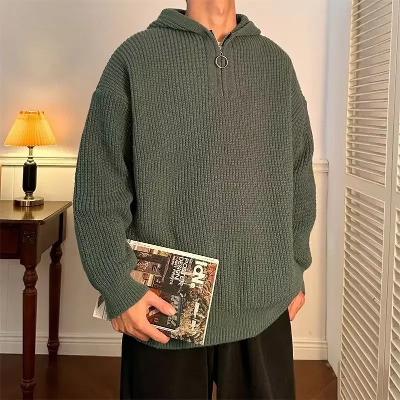 Pull tricoté à col en v pour hommes