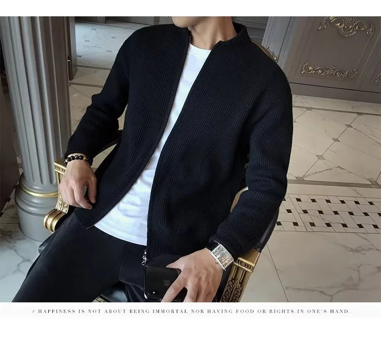 Autumn Winter Men Pure Color