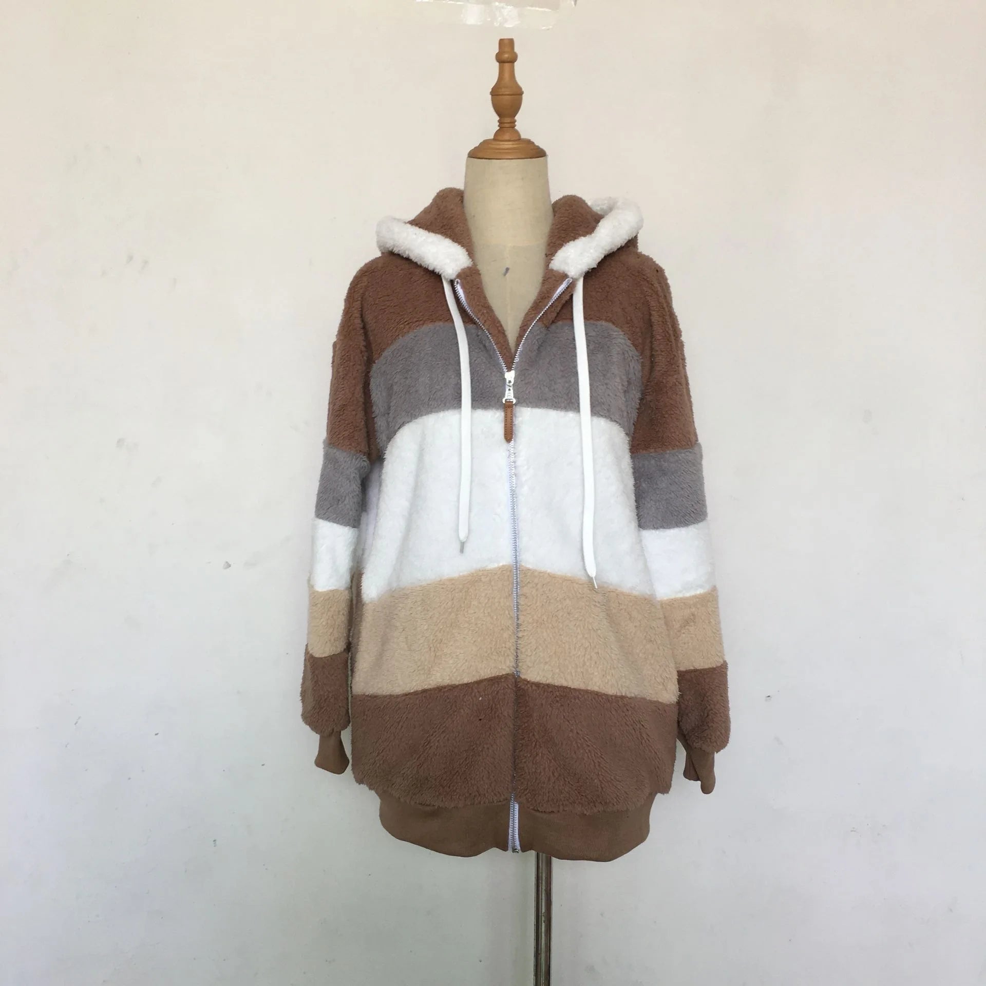 Veste surdimensionnée pour femmes, nouvelle collection automne-hiver 2023, chaud, peluche, poche, capuche, Streetwear, ample, manteau d'extérieur pour dames, Roupas Feminina