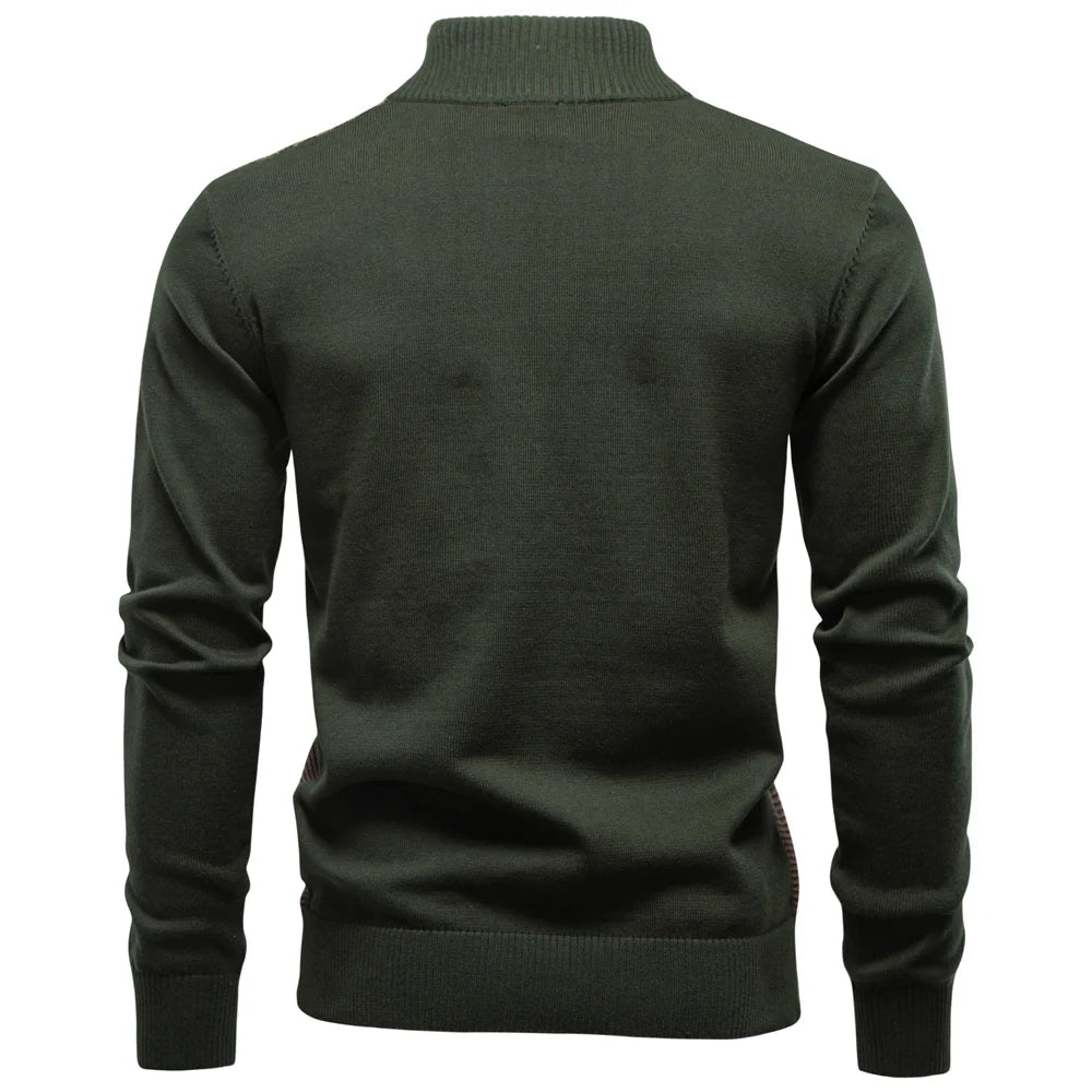 AIOPESON hommes rayé pull couleur unie