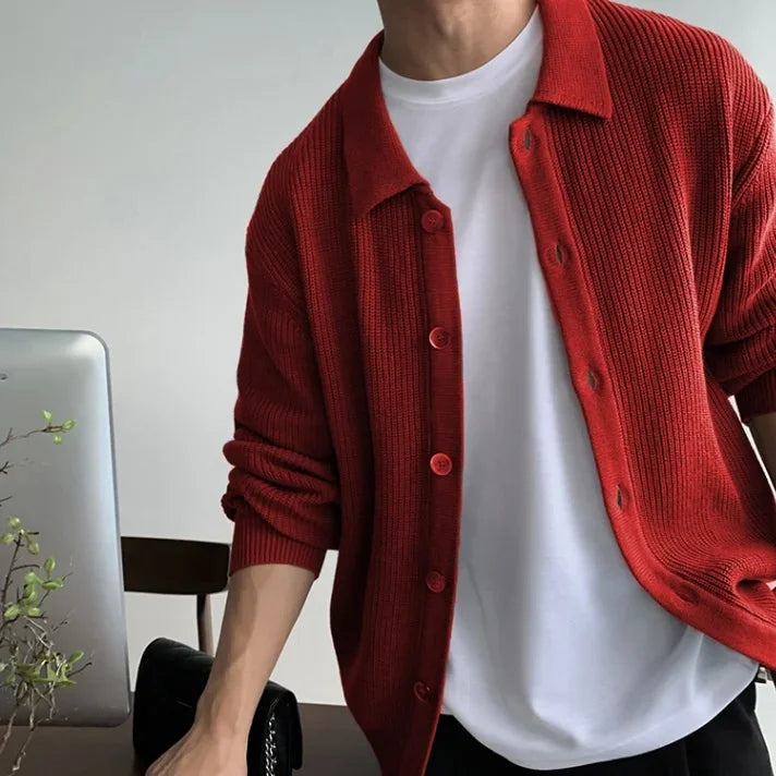 Coréen Streetwear pull zippé Cardigan hommes