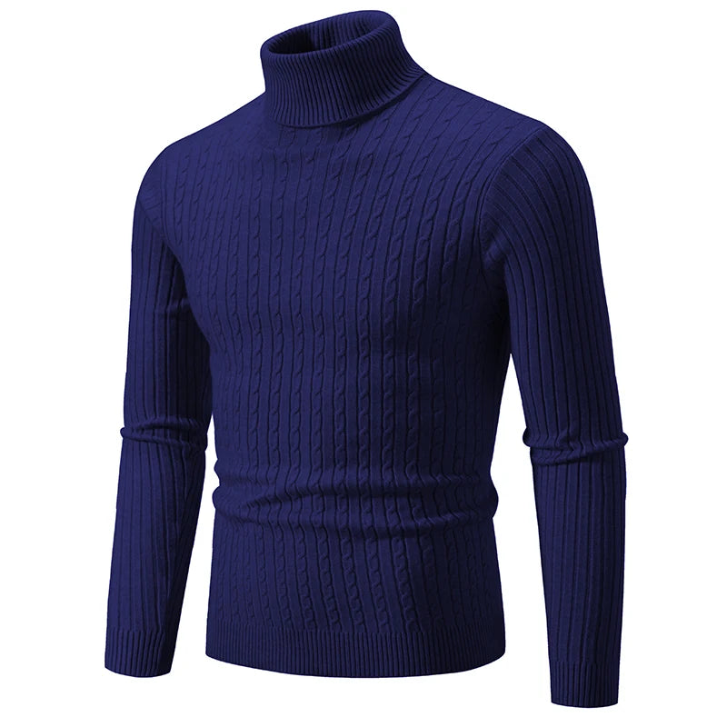 Pull en laine à col roulé pour hommes, pull à col roulé, vêtements de survêtement décontractés, document solide, hiver, extérieur, nouveau