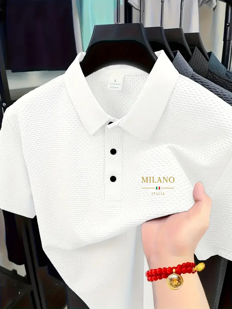 Cool POLO Shirt for men casual wear lapel button-down solid