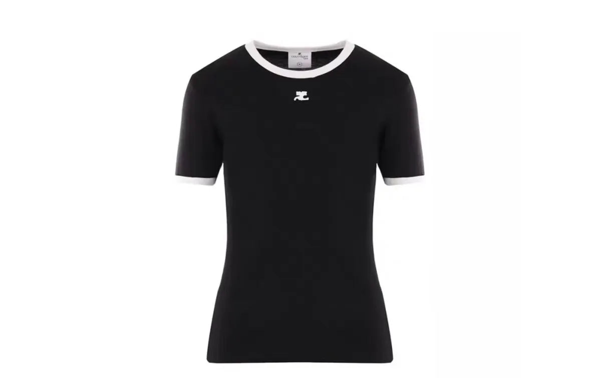 T-shirt rétro américain à manches courtes pour femmes