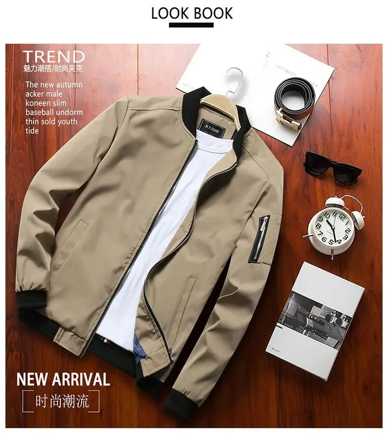 Blouson aviateur à manches longues pour hommes