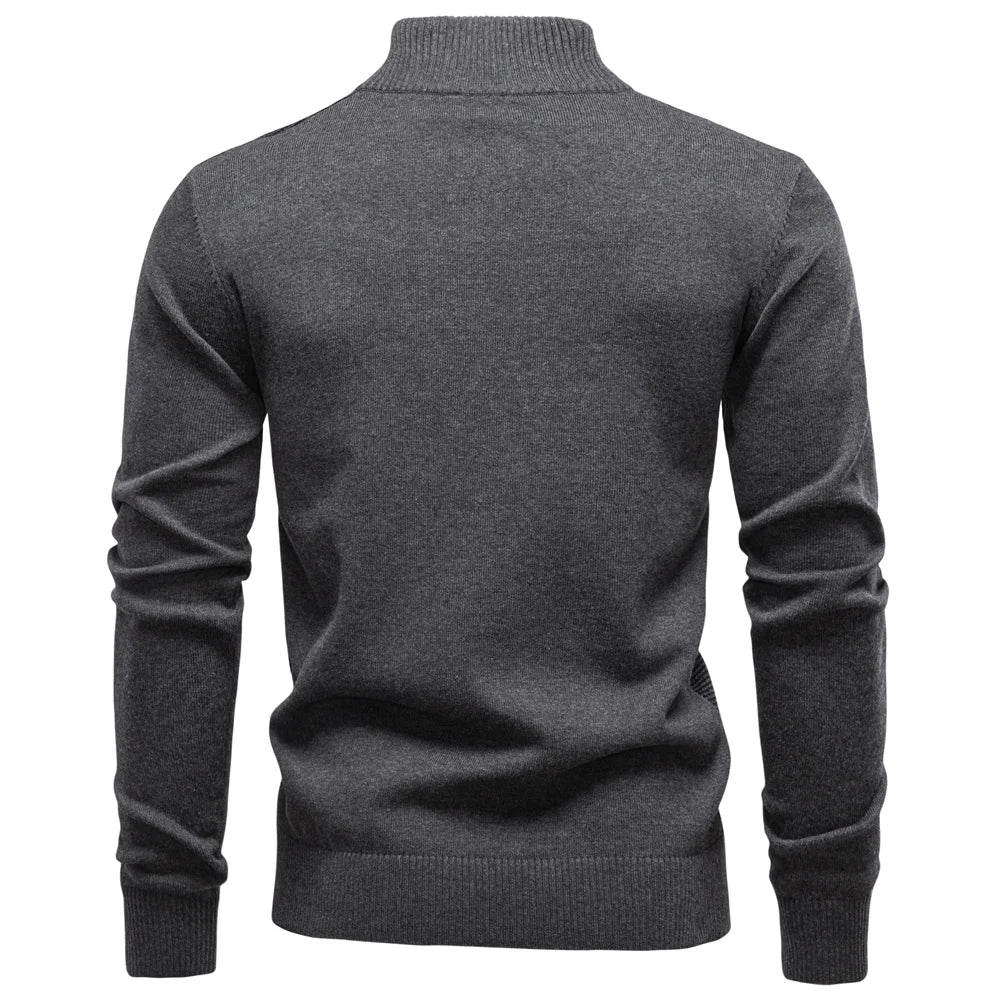 AIOPESON hommes rayé pull couleur unie