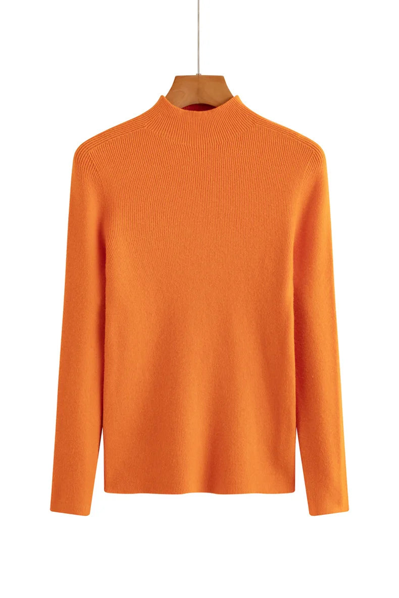 thickened seamless one-piece garment women's half-high collar
