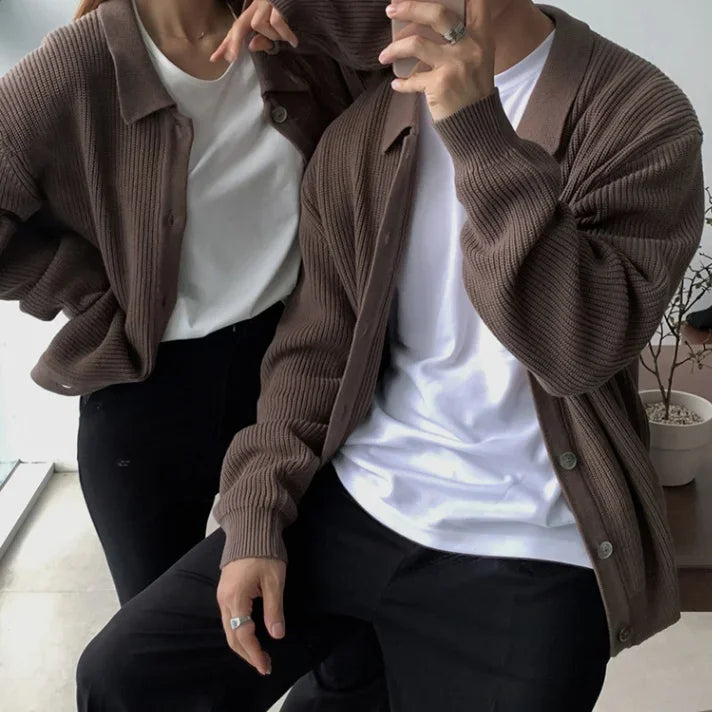 Coréen Streetwear pull zippé Cardigan hommes