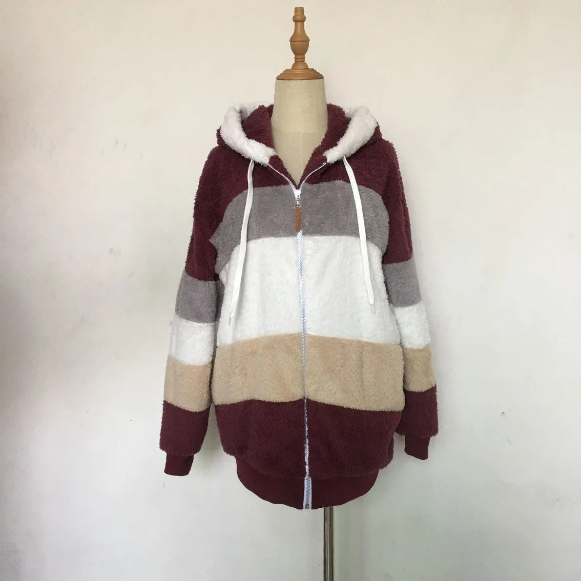 Veste surdimensionnée pour femmes, nouvelle collection automne-hiver 2023, chaud, peluche, poche, capuche, Streetwear, ample, manteau d'extérieur pour dames, Roupas Feminina