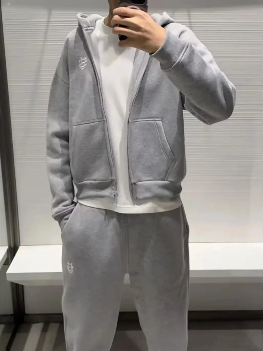 2025 nouvelle lettre broderie fermeture éclair décontracté hommes costume Y2K hommes Harajuku mode femmes rétro sweats à capuche Couple sweats pantalons de survêtement