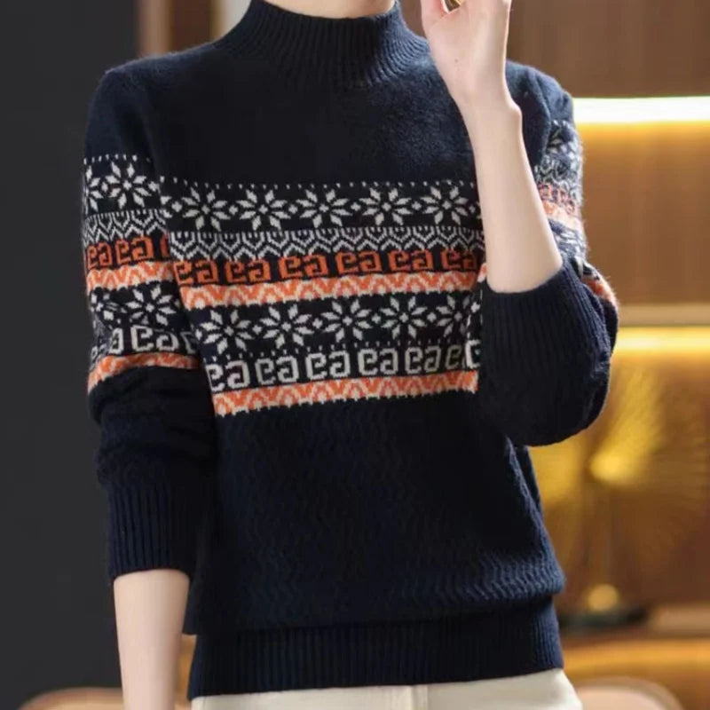 new style jacquard pullover sweater for women,