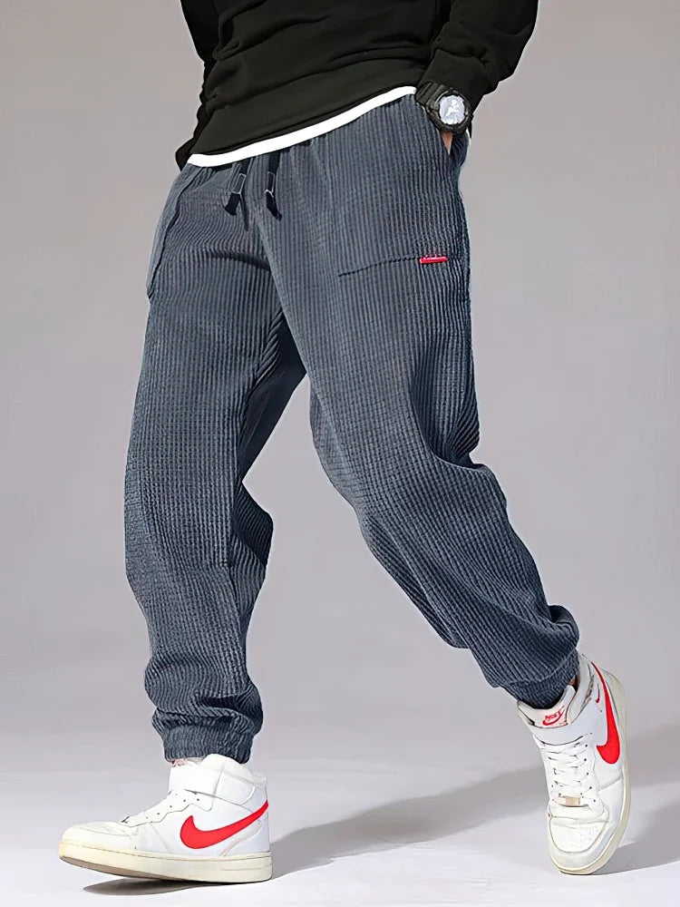 Baggy velours côtelé survêtement pantalon hommes Tech polaire pantalons de survêtement homme automne hiver décontracté sarouel mâle Sport pantalon thermique