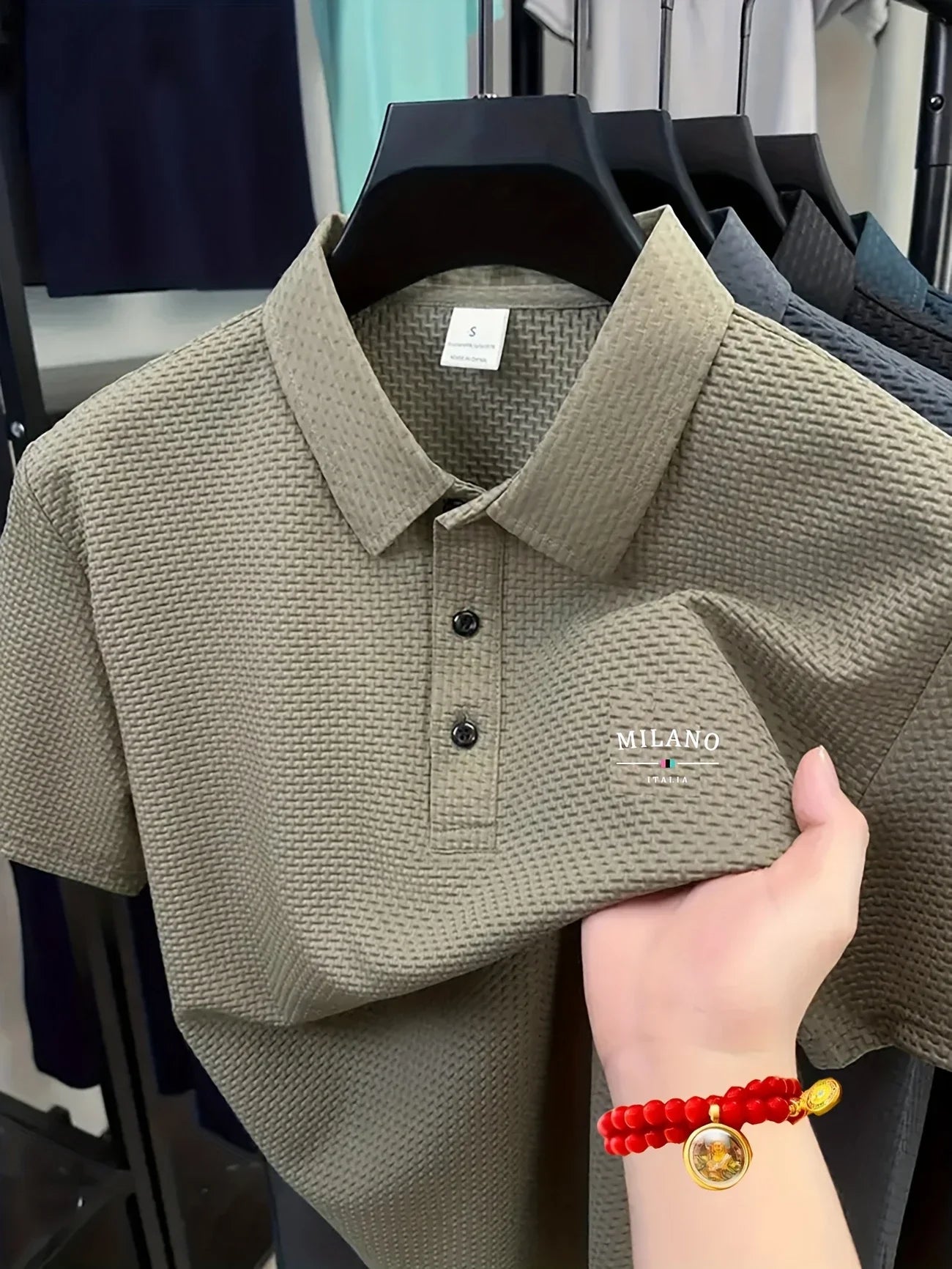 Cool POLO Shirt for men casual wear lapel button-down solid