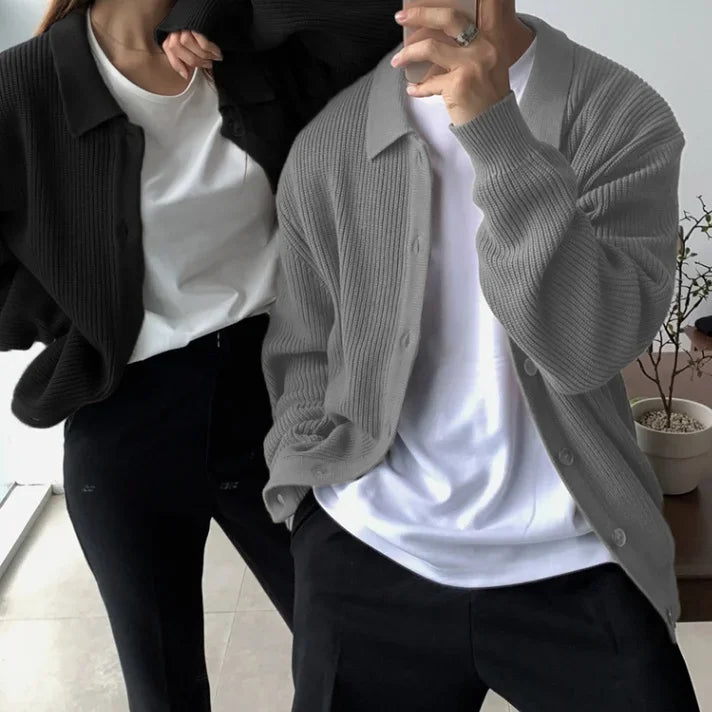 Coréen Streetwear pull zippé Cardigan hommes