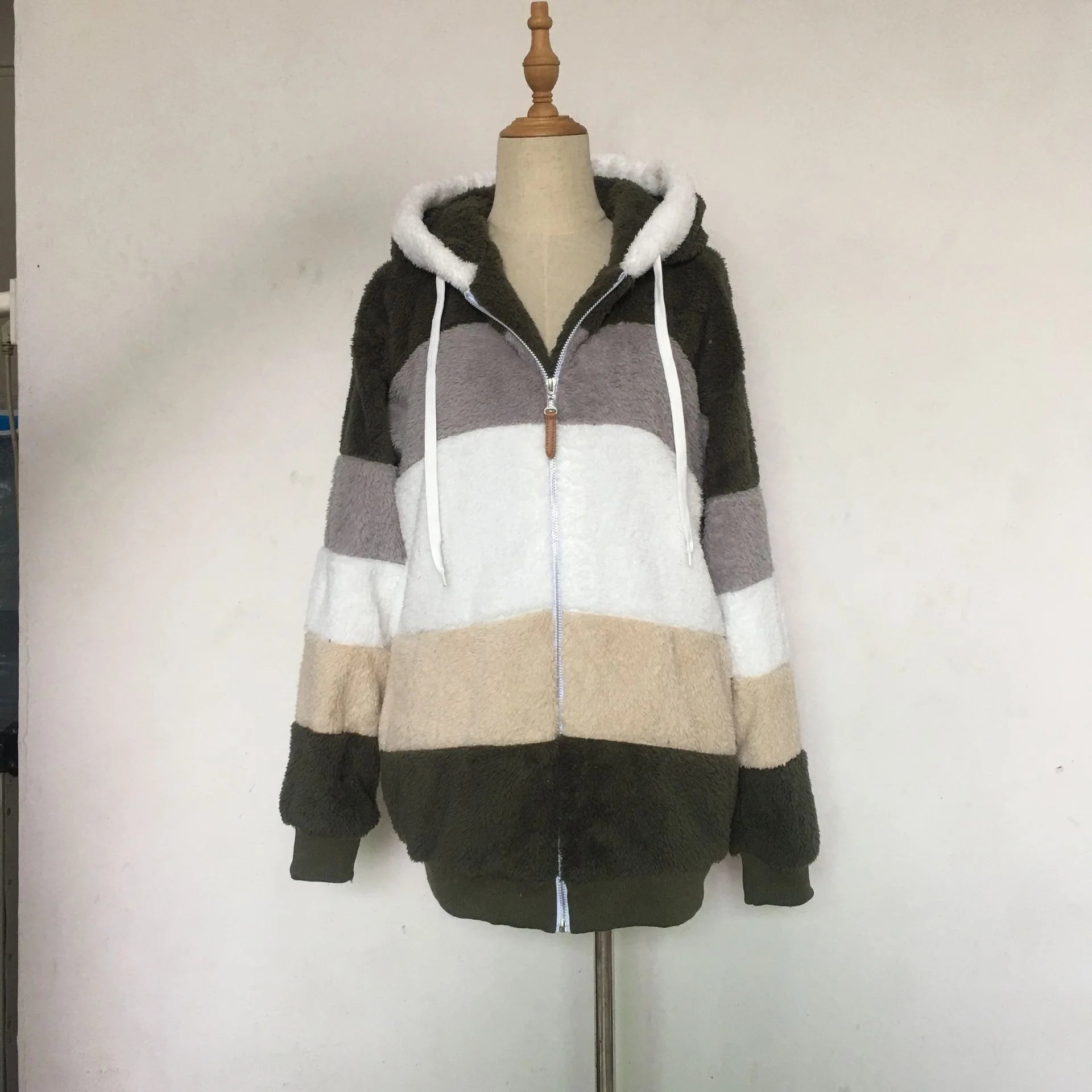 Veste surdimensionnée pour femmes, nouvelle collection automne-hiver 2023, chaud, peluche, poche, capuche, Streetwear, ample, manteau d'extérieur pour dames, Roupas Feminina