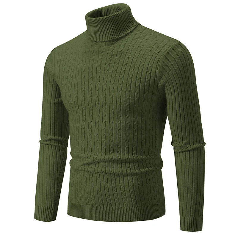 Pull en laine à col roulé pour hommes, pull à col roulé, vêtements de survêtement décontractés, document solide, hiver, extérieur, nouveau