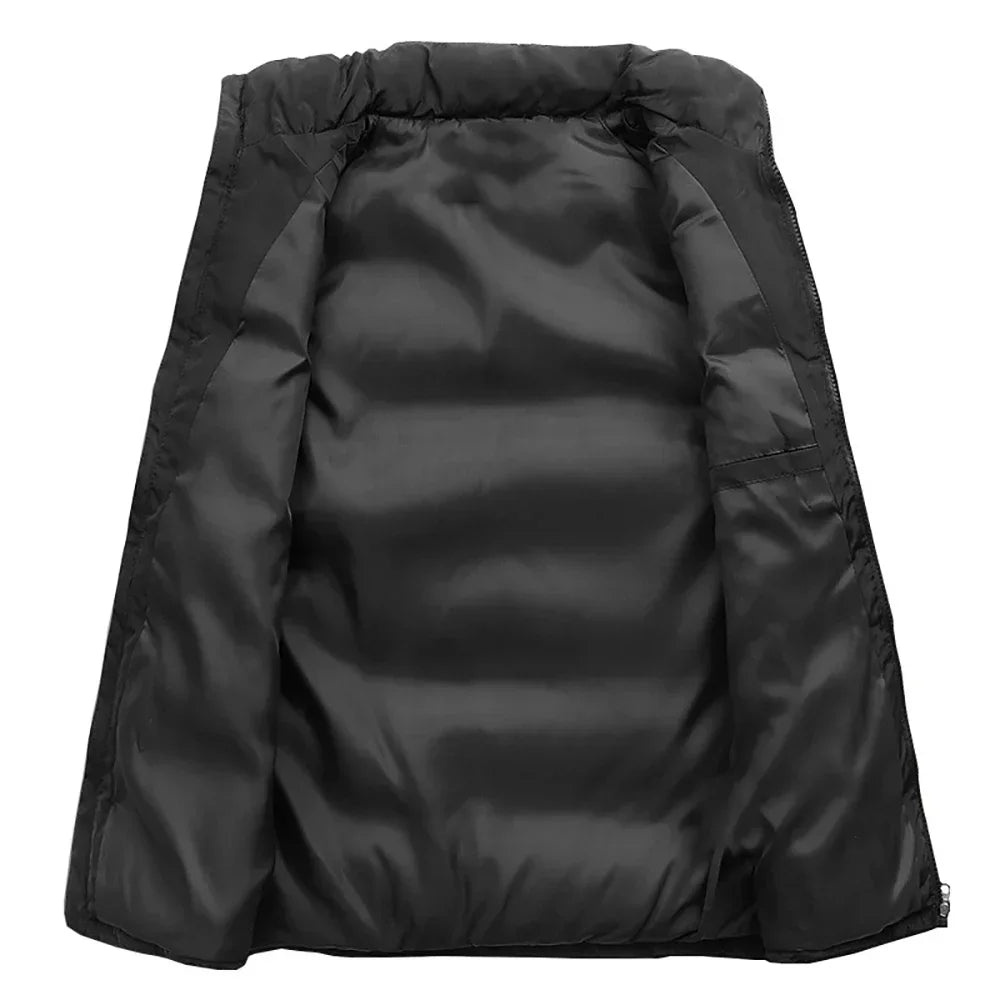 Veste zippée à col montant pour hommes et femmes, manteau chaud, solide, optique solaire, glaçure, décontracté, automne, hiver, Y2k