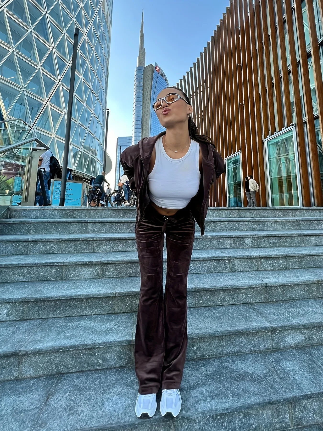 Ensemble deux pièces à capuche pour femme Y2K Jogging automne hiver survêtement pantalon confortable veste à manches longues manteau et pantalon ensembles décontractés