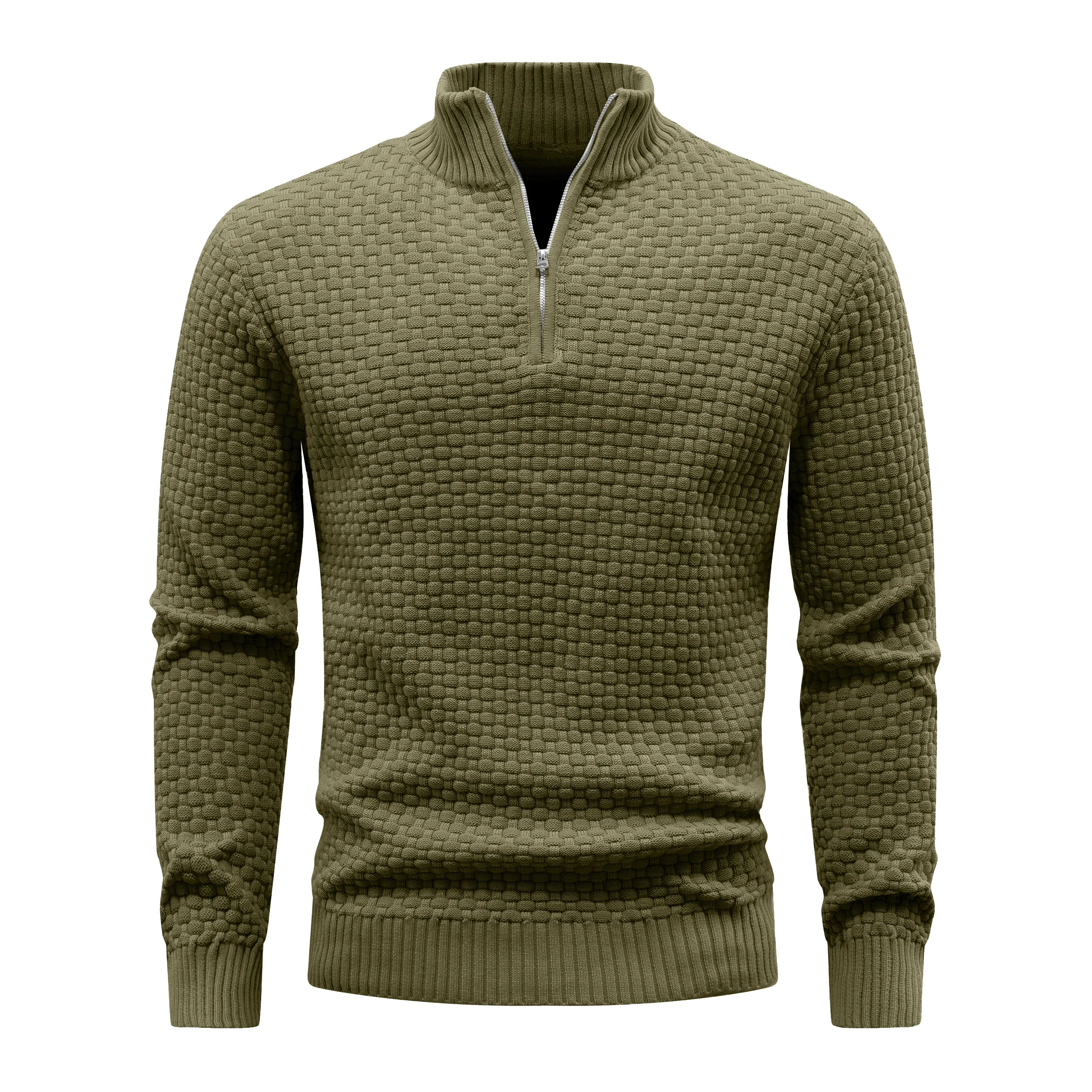 Pull chaud à fermeture éclair pour homme