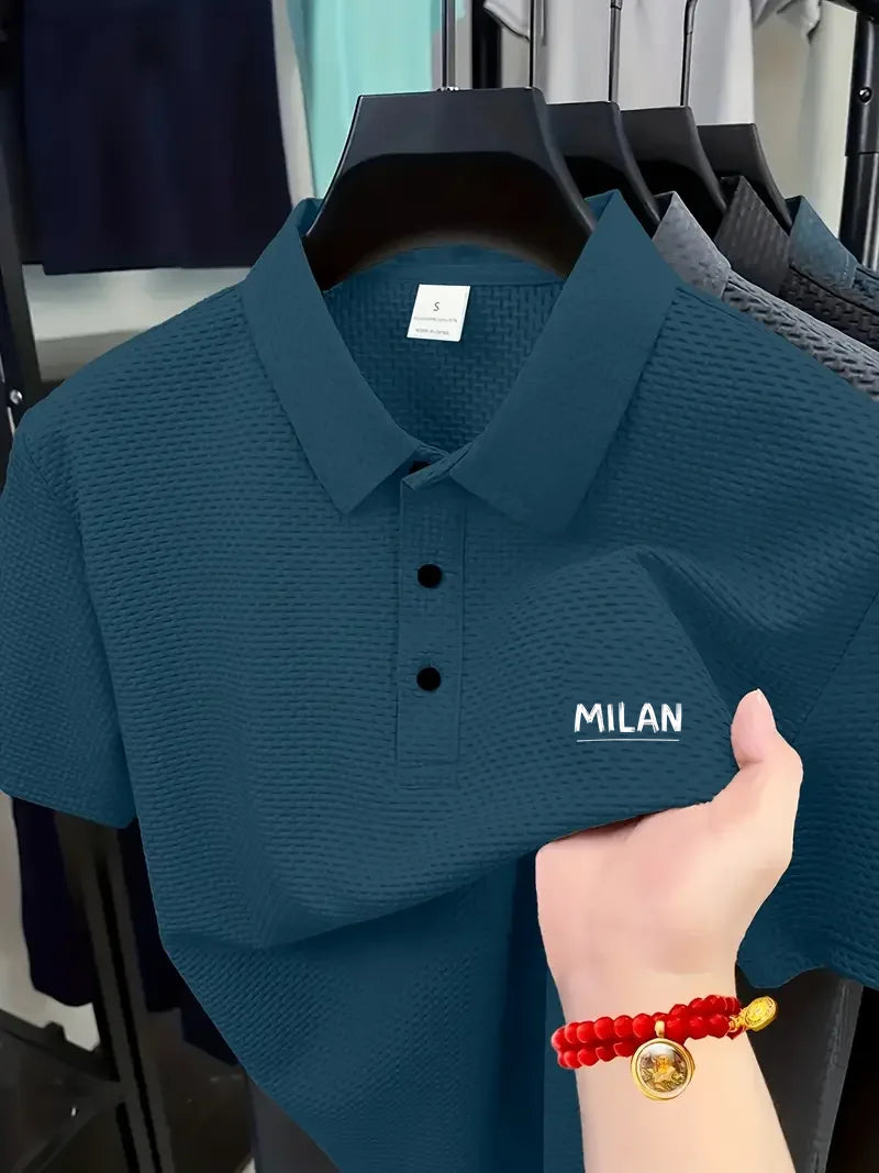 Cool POLO Shirt for men casual wear lapel button-down solid